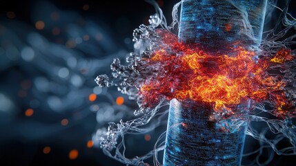 Aufkleber - Dynamic energy burst digital realm abstract art sci-fi environment close-up view concept of innovation