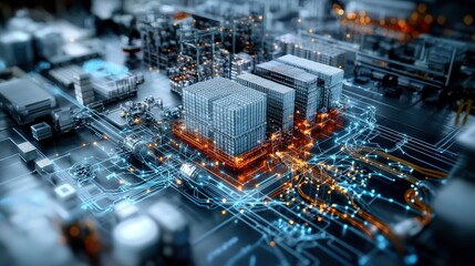 Leinwandbilder - Innovations in data centers aerial insights into urban digital landscapes and high-tech environments