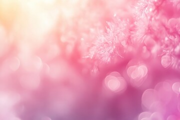 Leinwandbilder - Soft Pink and Orange Abstract Background with Blurred Floral Texture and Bokeh Lights