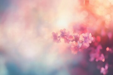 Aufkleber - Soft Pink and Purple Blossoms in a Dreamy Spring Setting