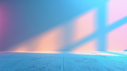 Wall Mural - A solid light colored background, light and shadow shining on the wall,Blue and blue tones 