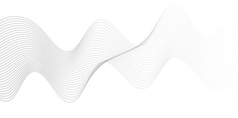 Abstract grey, white smooth element swoosh speed wave modern stream transparent background. Abstract wave line for banner, Abstract wavy grey blend technology liens background