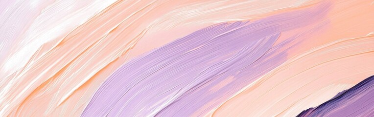 Leinwandbilder - Pastel paint strokes background with peach, lilac, lavender, and rose colors, modern wall art featuring delicate linear brushstrokes