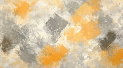 Aufkleber - Minimalist Pencil Strokes Background with Fragmented Yellow and Gray Brushstrokes on Canvas Texture
