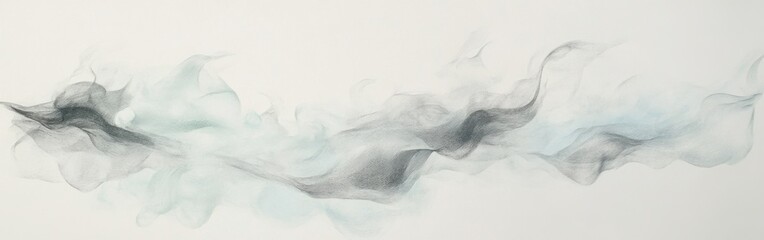 Leinwandbilder - Delicate abstract pencil strokes with faint gray and blue hues create a dreamy, ethereal composition