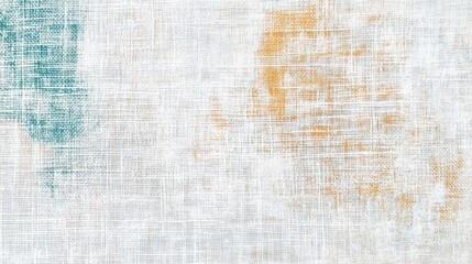 Poster - Soft white canvas with delicate pencil strokes and abstract accents of yellow and blue, creating a textured backdrop