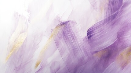 Leinwandbilder - Soft white background featuring delicate pencil strokes in shades of purple with shimmering gold accents for art and design