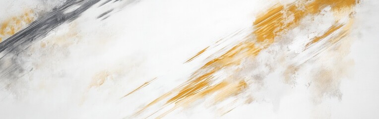 Aufkleber - Abstract brush strokes canvas in golden, white and gray colors creating a subtle pattern for artistic backgrounds