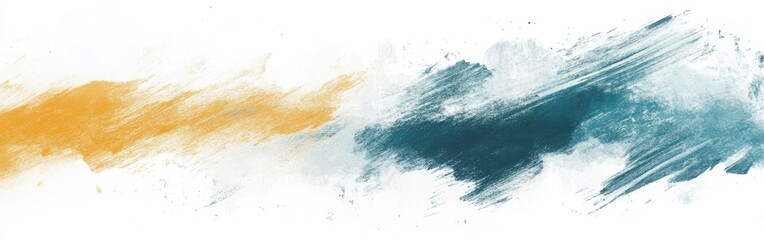 Leinwandbilder - Abstract pencil strokes create uneven patches in muted yellow and blue hues on a white canvas to use as artistic background