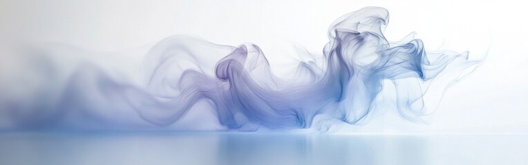 Leinwandbilder - Abstract pencil strokes mist with pale blue and violet colors creating a dreamy and ethereal effect on white backdrop