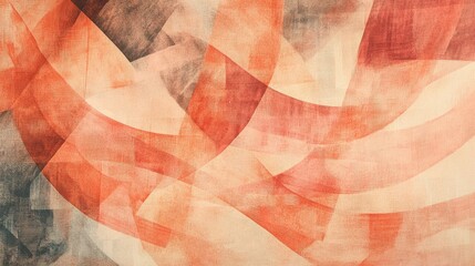 Poster - Abstract pencil strokes design with overlapping shapes in warm tones, conveying a sense of movement and artistic expression