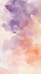 Aufkleber - Ethereal Watercolor Wash Background with Lavender, Peach, and Soft Texture for Creative Design Projects