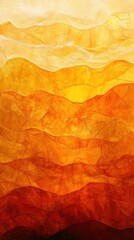 Poster - Textured Gradient of Warm Orange and Golden Yellow Fabric Waves, Layered Textile Art Background, Abstract Design