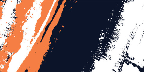 Wall Mural - Abstract colorful modern style background with dark blue, orange and white color combination. Grunge texture and halftone elements of dotted circles. Vector illustration on eps10 horizontal layout.