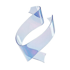 Wall Mural - a graceful, iridescent ribbon twisting elegantly on transparent background, showcasing its distincti