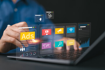 online advertising concept internet advertising digital marketing social media. online sales concept