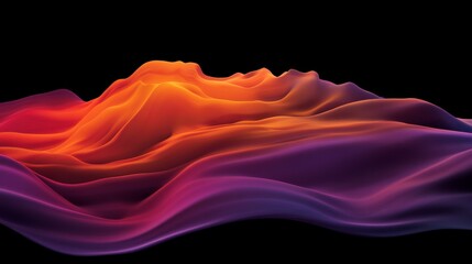 Leinwandbilder - This striking digital abstract features dynamic curves and a flowing rainbow wave pattern, offering versatile creative potential with ample copy space available