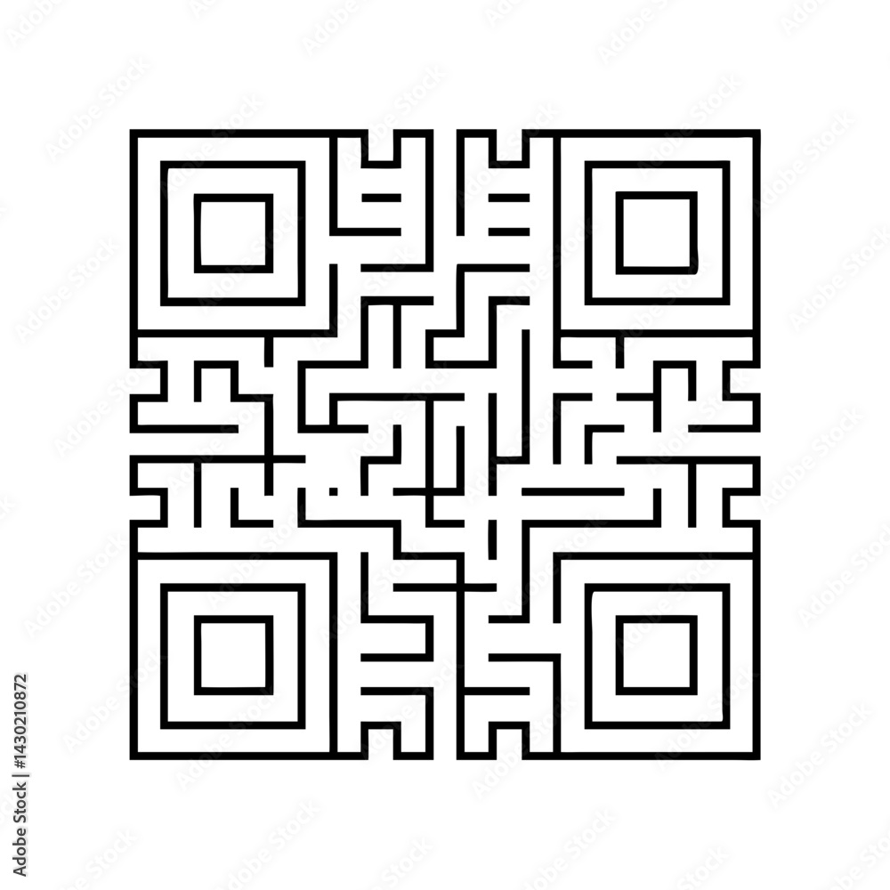Стоковое векторное изображение «qr code icon, qr code line art - simple ...
