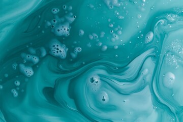 Poster - Close-up of turquoise ocean water reveals swirling patterns and foam, creating an abstract design that captivates the viewer with its natural beauty