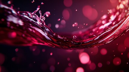 Wall Mural - red liquid splash with bokeh background.