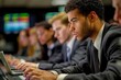 © Сергей Белый - Analyzing Financial Data: Intense Focus of Analysts in Close-up Shot