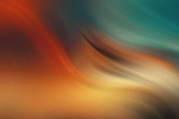 Wall Mural - abstract painting featuring a blend of warm and cool colors with blurred textures and soft transitio