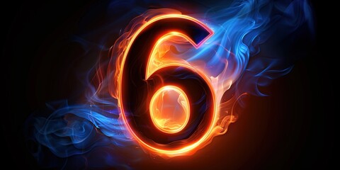 Wall Mural - fiery number 5