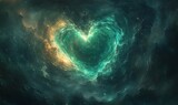 Cosmic Embrace: A heart-shaped nebula radiating love and wonder throughout the cosmos
