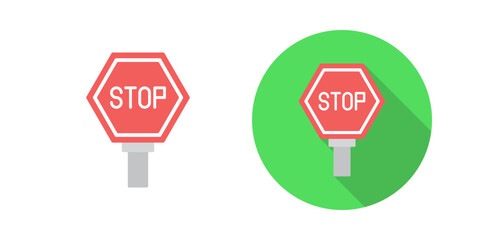 Canvas Print - stop sign vector icon