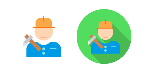 Canvas Print - worker vector icon
