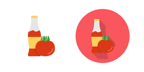 Canvas Print - tomato ketchup vector icon