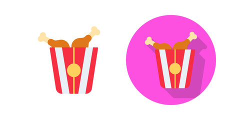 Canvas Print - fried chicken vector icon