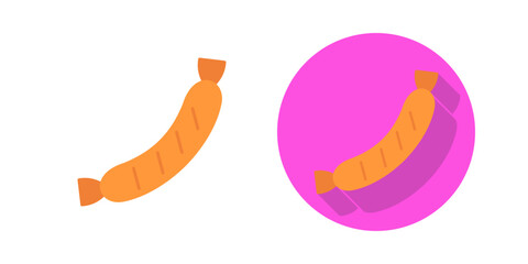 Canvas Print - sausage vector icon