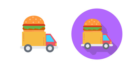 Canvas Print - fast food truck vector icon