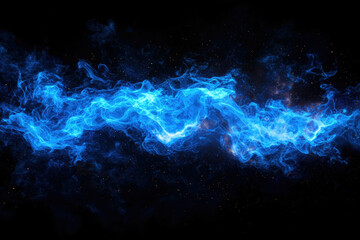 Poster - A cosmic river of vibrant blue energy flows through a star-speckled, dark galaxy backdrop.