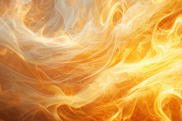 Poster - An abstract swirl of golden and white hues, resembling smoke or flowing energy in a dreamlike atmosphere.