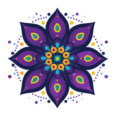Wall Mural - purple flower pattern art illustration vector