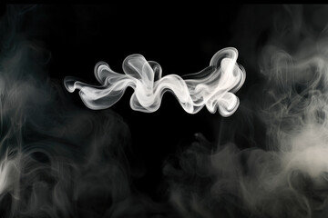 Poster - mesmerizing display of soft white vapor trails swirling gracefully against dark background, creating ethereal and calming atmosphere