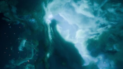 Wall Mural - 3D animation of dynamic interstellar nebula illuminated by stars