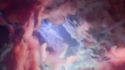 Wall Mural - 3D animation of vibrant nebula clouds swirling in the galaxy