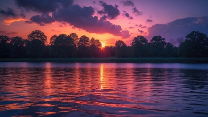 Aufkleber - Dramatic twilight sky with colorful clouds
