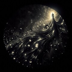 Wall Mural - Shimmering an artistic liquid pen
