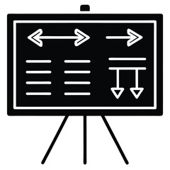 Wall Mural - a blackboard displays an arrow sign as a vector illustration of direction for business