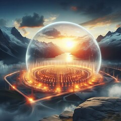 Wall Mural - Geothermal Energy Renewable energy provid