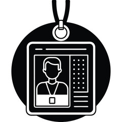 Wall Mural - vector silhouette icon of a man with a key, a business and technology concept sign