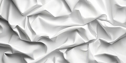 Fototapete - Crumpled and Textured White Paper Background for Creative Designs and Digital Art Projects, Ideal for Mockups, Presentations, and Print Materials