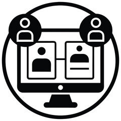 Wall Mural - computer network concept with a technology vector icon as a business internet sign