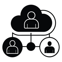 Wall Mural - social network icons represent internet communication and web connections between people as a team, 