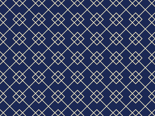 Leinwandbilder - The geometric pattern with lines. Seamless vector background. Golden and dark blue texture. Graphic modern pattern. Simple lattice graphic design