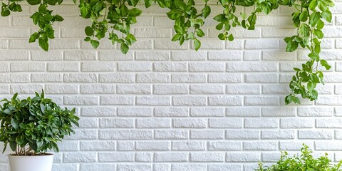 Aufkleber - White Brick Wall Background for Textures and Patterns, Ideal for Modern and Minimalist Design Projects, Offers Clean and Bright Aesthetic Appeal
